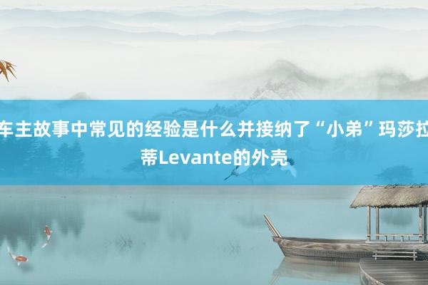 车主故事中常见的经验是什么并接纳了“小弟”玛莎拉蒂Levante的外壳