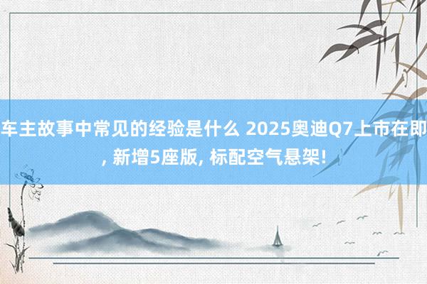 车主故事中常见的经验是什么 2025奥迪Q7上市在即, 新增5座版, 标配空气悬架!