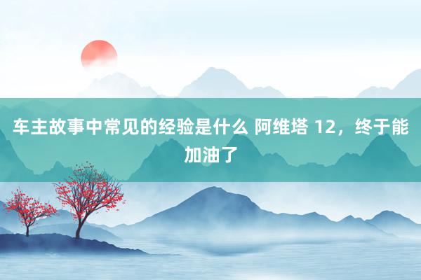 车主故事中常见的经验是什么 阿维塔 12，终于能加油了