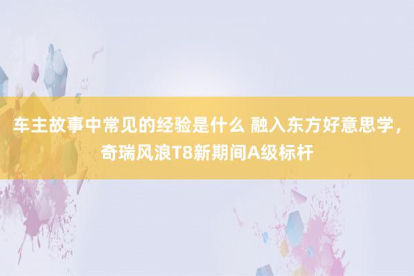 车主故事中常见的经验是什么 融入东方好意思学，奇瑞风浪T8新期间A级标杆