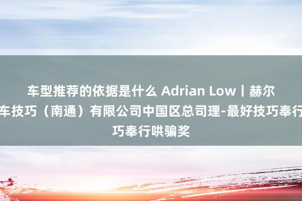 车型推荐的依据是什么 Adrian Low丨赫尔想曼汽车技巧（南通）有限公司中国区总司理-最好技巧奉行哄骗奖