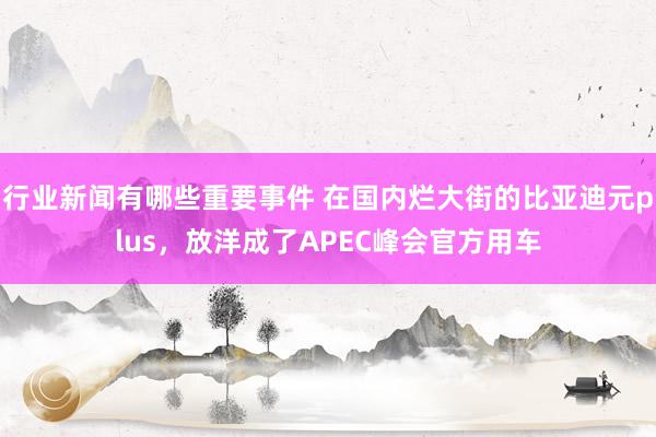 行业新闻有哪些重要事件 在国内烂大街的比亚迪元plus，放洋成了APEC峰会官方用车