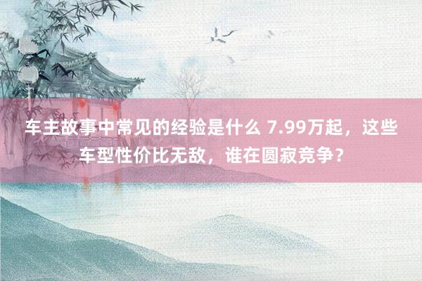 车主故事中常见的经验是什么 7.99万起，这些车型性价比无敌，谁在圆寂竞争？