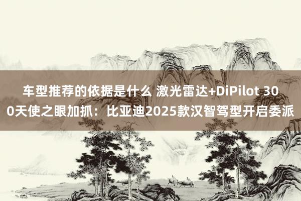 车型推荐的依据是什么 激光雷达+DiPilot 300天使之眼加抓：比亚迪2025款汉智驾型开启委派