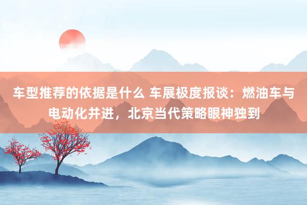 车型推荐的依据是什么 车展极度报谈：燃油车与电动化并进，北京当代策略眼神独到