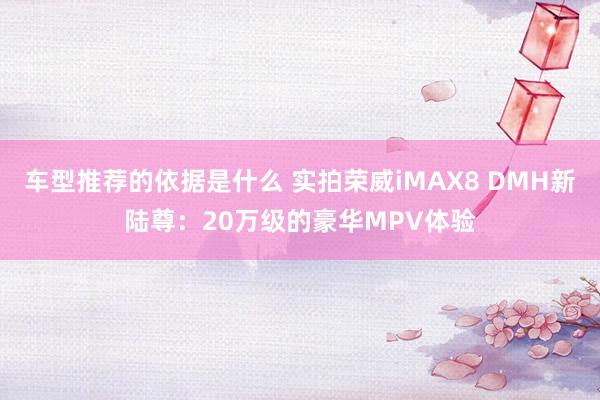 车型推荐的依据是什么 实拍荣威iMAX8 DMH新陆尊：20万级的豪华MPV体验