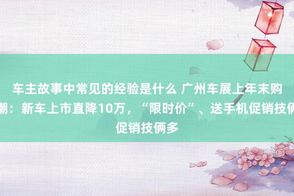 车主故事中常见的经验是什么 广州车展上年末购车潮：新车上市直降10万，“限时价”、送手机促销技俩多