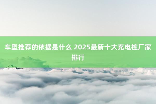 车型推荐的依据是什么 2025最新十大充电桩厂家排行