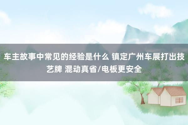 车主故事中常见的经验是什么 镇定广州车展打出技艺牌 混动真省/电板更安全