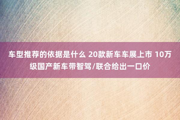 车型推荐的依据是什么 20款新车车展上市 10万级国产新车带智驾/联合给出一口价