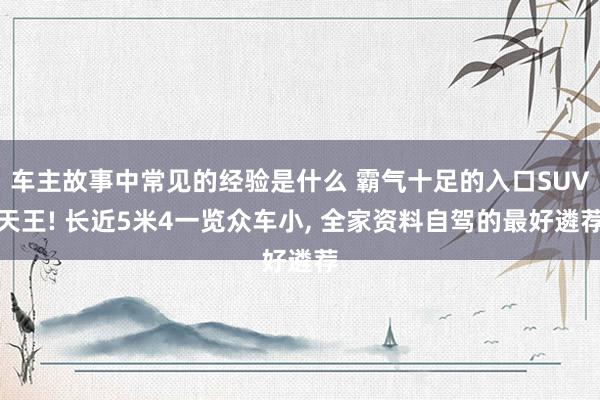 车主故事中常见的经验是什么 霸气十足的入口SUV天王! 长近5米4一览众车小, 全家资料自驾的最好遴荐