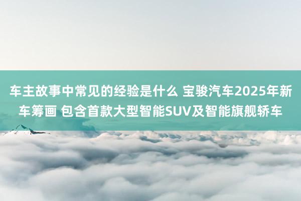 车主故事中常见的经验是什么 宝骏汽车2025年新车筹画 包含首款大型智能SUV及智能旗舰轿车