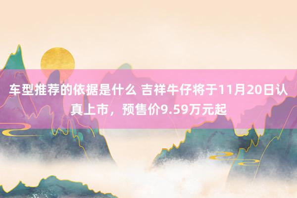 车型推荐的依据是什么 吉祥牛仔将于11月20日认真上市，预售价9.59万元起