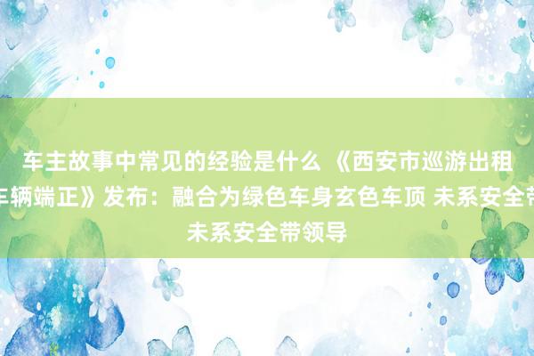 车主故事中常见的经验是什么 《西安市巡游出租汽车车辆端正》发布：融合为绿色车身玄色车顶 未系安全带领导